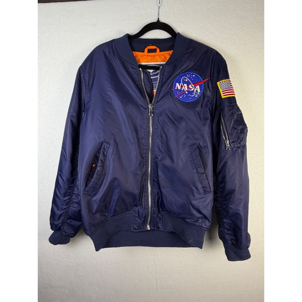 Up and Away NASA Jacket  MA-1 Bomber Space Shuttle Patch Flight Jacket Americana